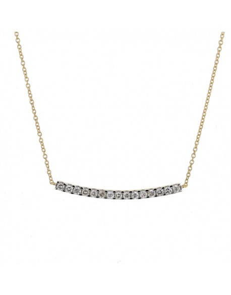 Collier barrette sertie diamants montée sur chaîne en or blanc "Noblesse" 0.30 ct